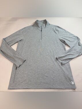 Vuori Pullover Mens Large Gray Ease Performance Half Zip 2.0 Training Runner Gym